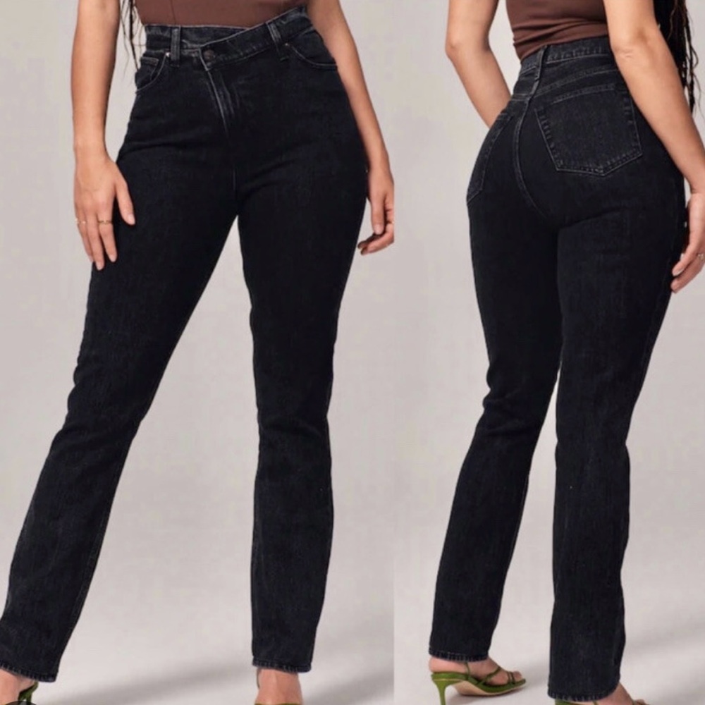 Abercrombie & Fitch Black Straight Leg Jeans